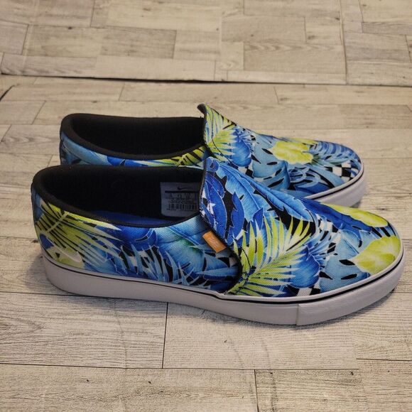 NEW Nike Court Rayale AC Print‎ Womens 10 Blue Canvas Slip-On Shoes Sneakers - Picture 3 of 13